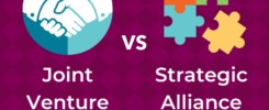 A visual comparison between strategic alliances and joint ventures for business growth